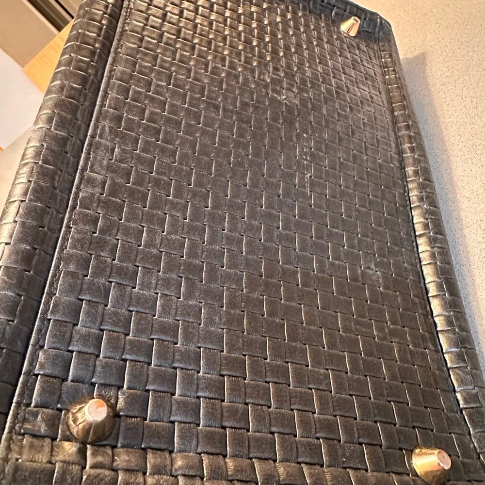 Clare V Black Woven Leather Tote - Picture 7 of 12